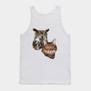 Cat and owl Tank Top